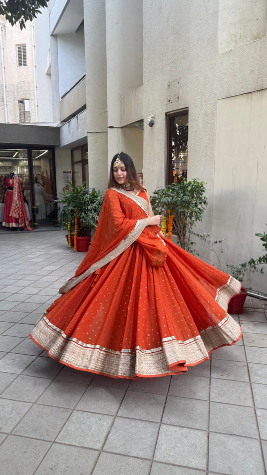 Malang Rust Lehenga