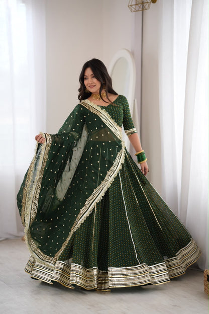 Niti Green Bandhani Lehenga