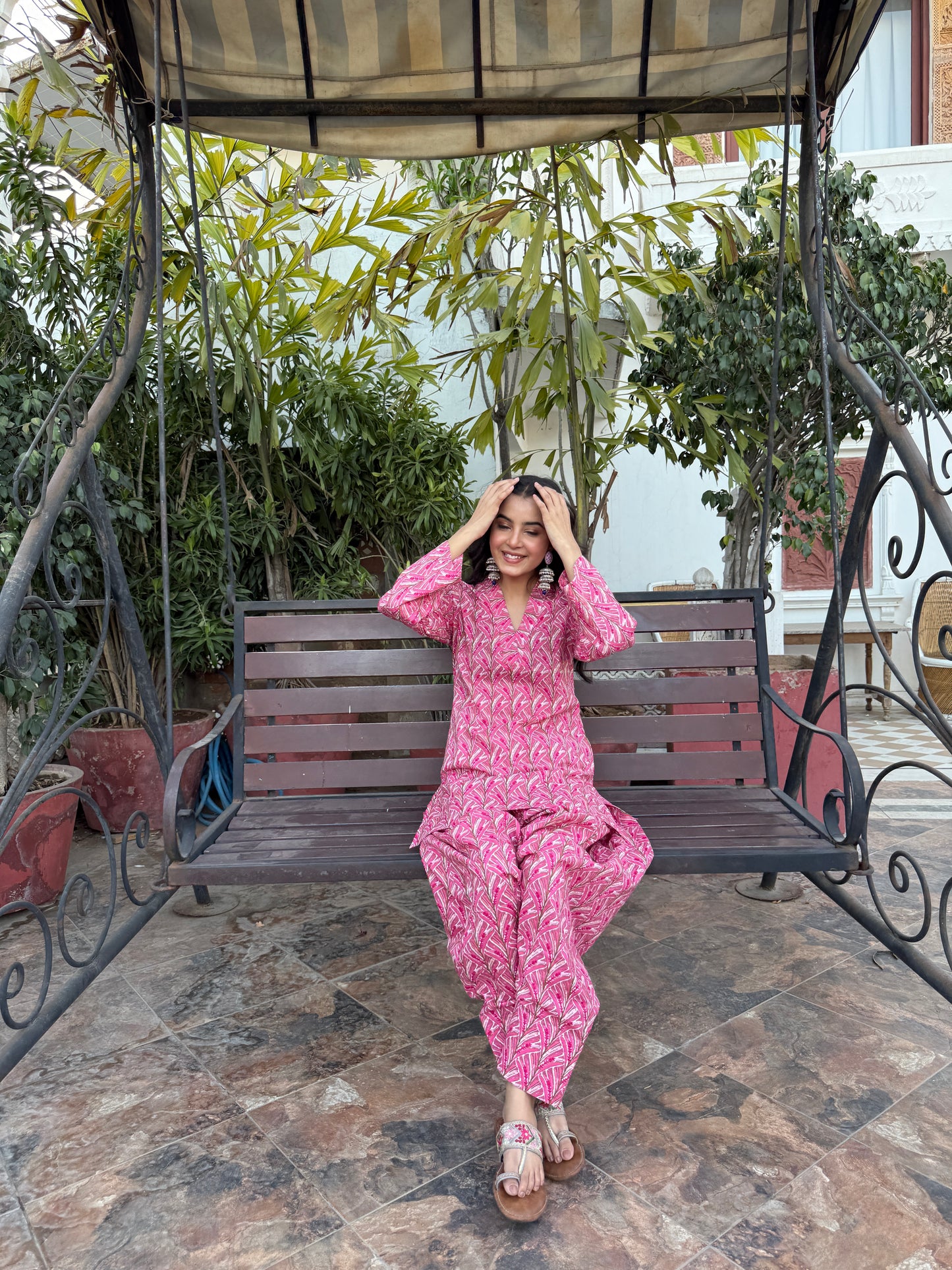 Blush Cotton Farshi Set