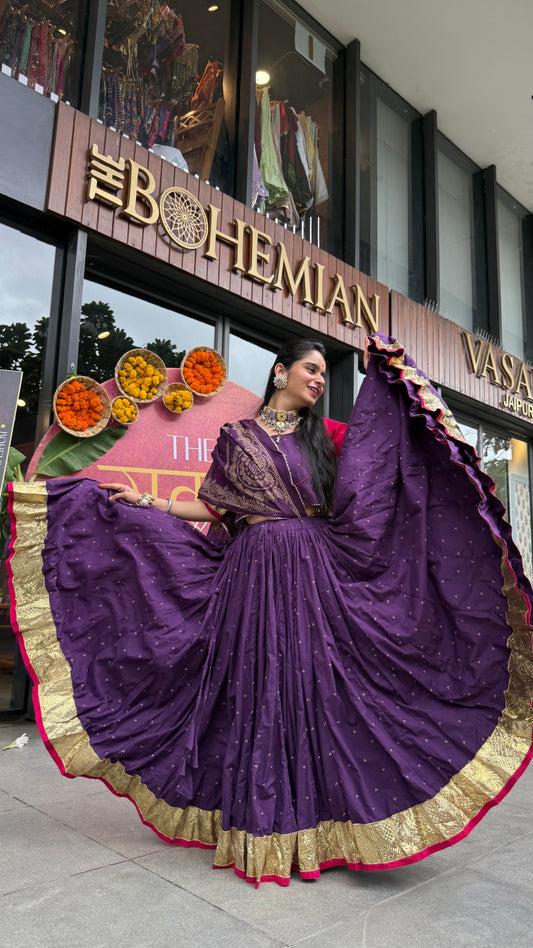 Hridya Purple Bandhani Lehenga Set