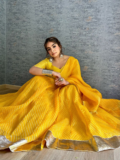 Haldi Mothda Lehenga