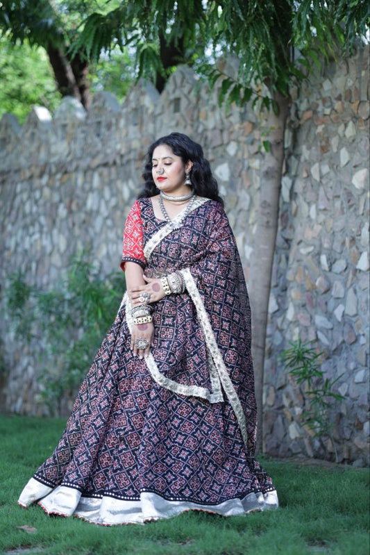 Varshini Black Patola Lehenga