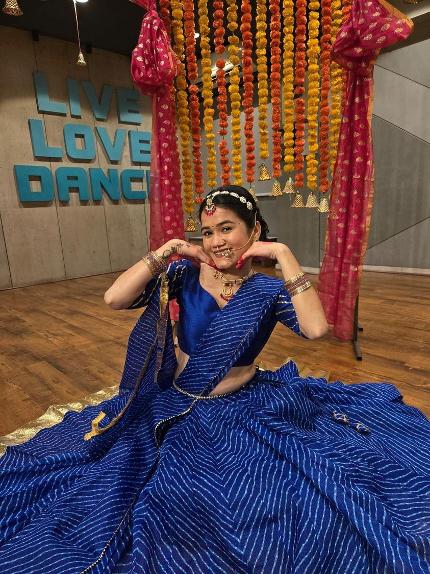 Blue Mothda Lehenga