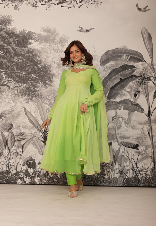 Malhaar Green Anarkali Set