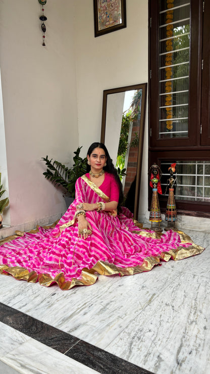 Shloka Pink Leheriya Lehenga