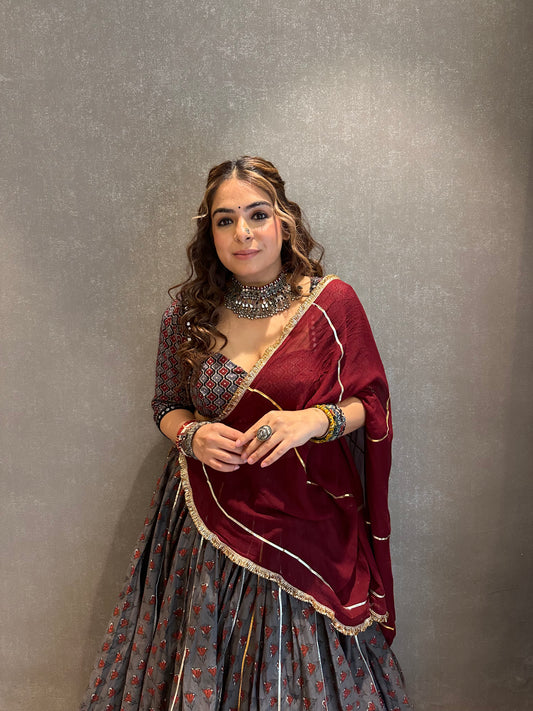 Vani Ajrakh Lehenga