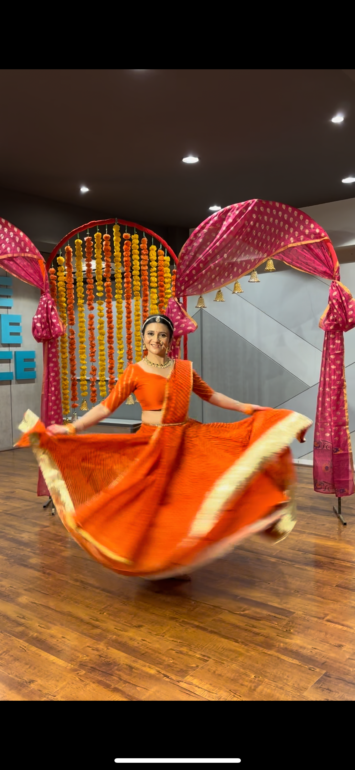 Orange Mothda Lehenga