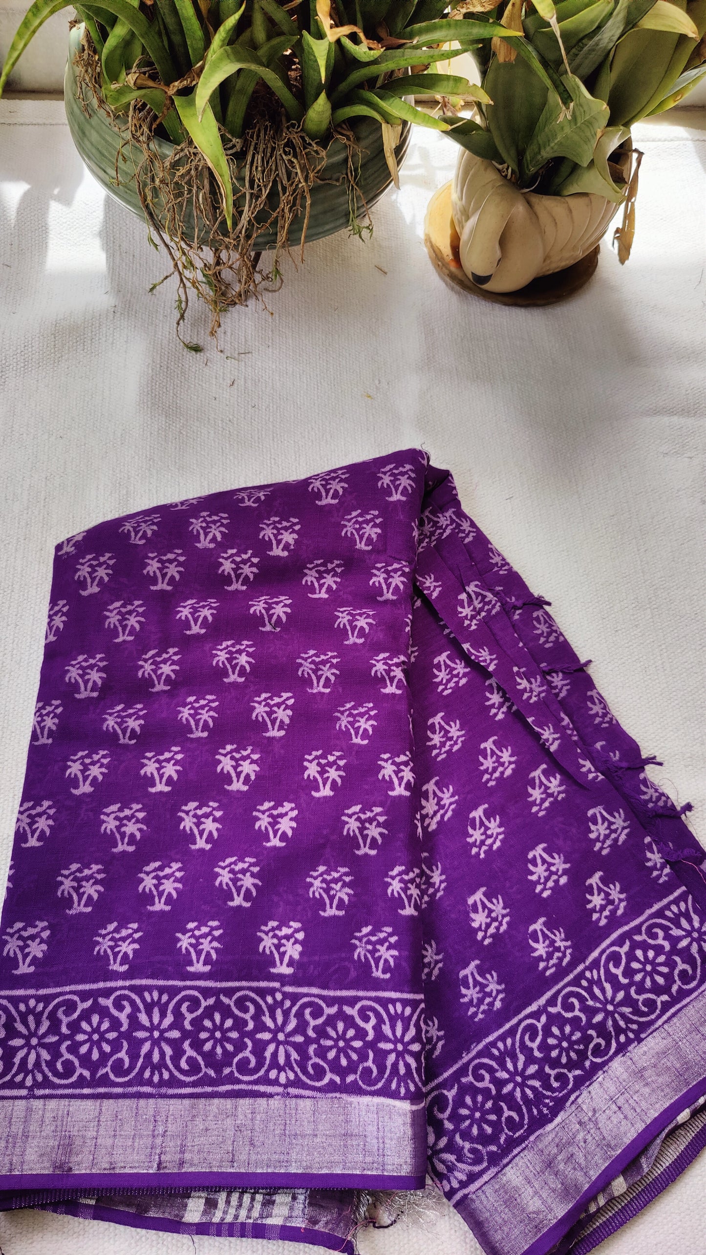 Gurleen Purple Linen Saree