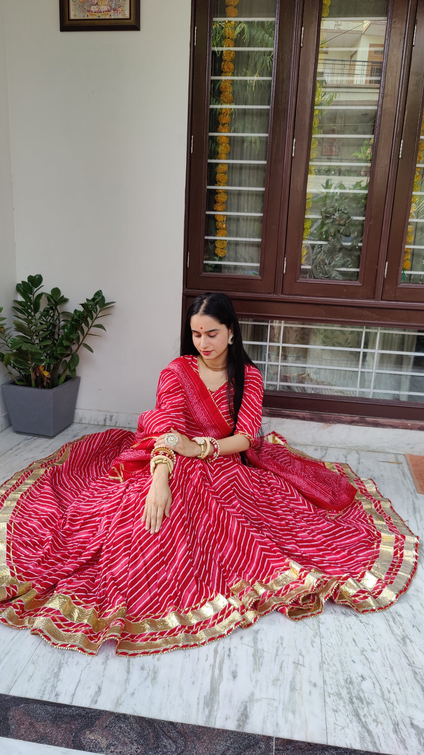 Angika Cotton Leheriya Lehenga