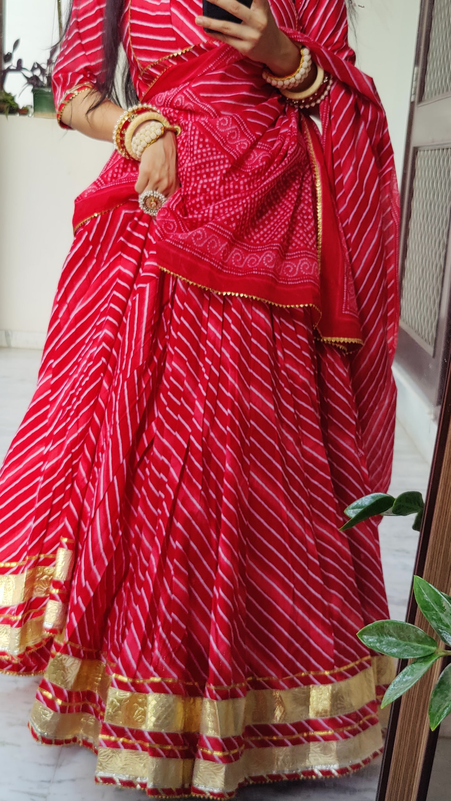 Angika Cotton Leheriya Lehenga