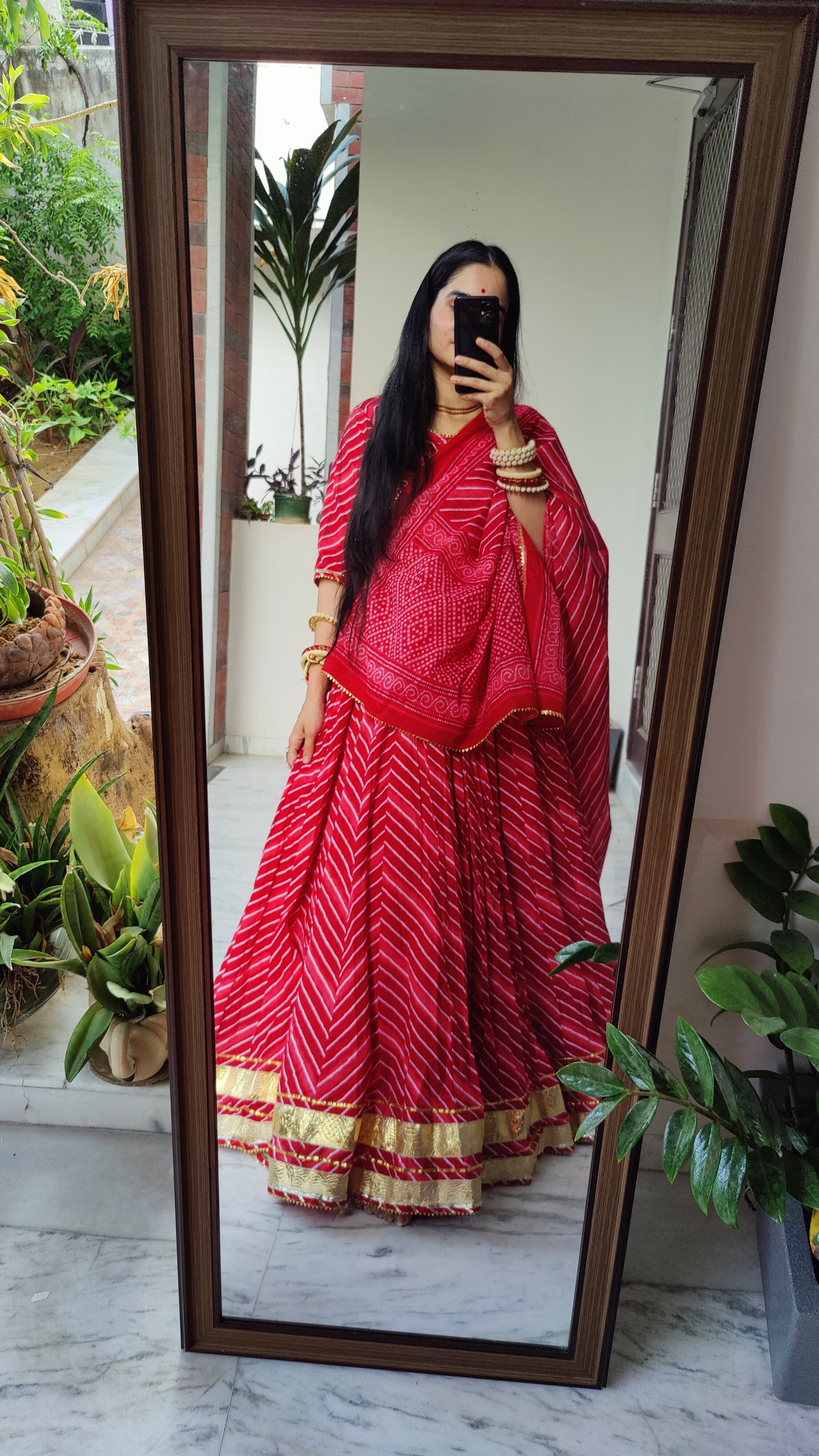 Angika Cotton Leheriya Lehenga