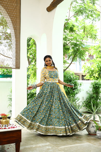 Manya Handblock Cotton Lehenga