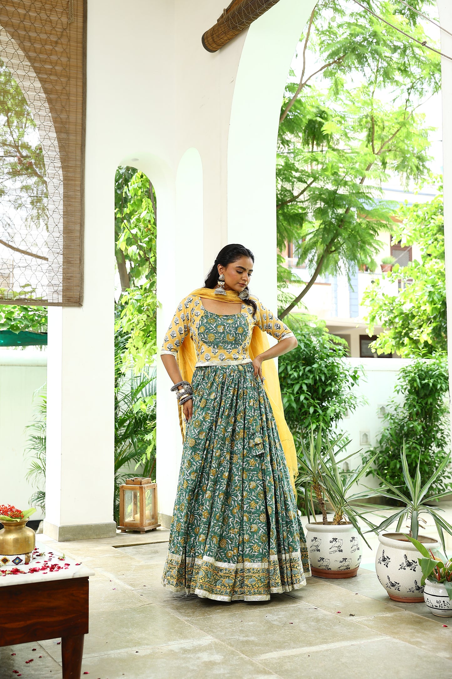 Manya Handblock Cotton Lehenga