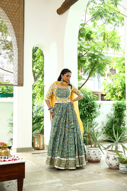 Manya Handblock Cotton Lehenga