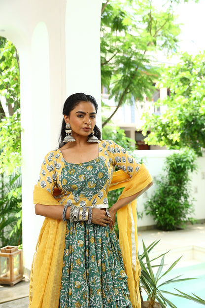 Manya Handblock Cotton Lehenga