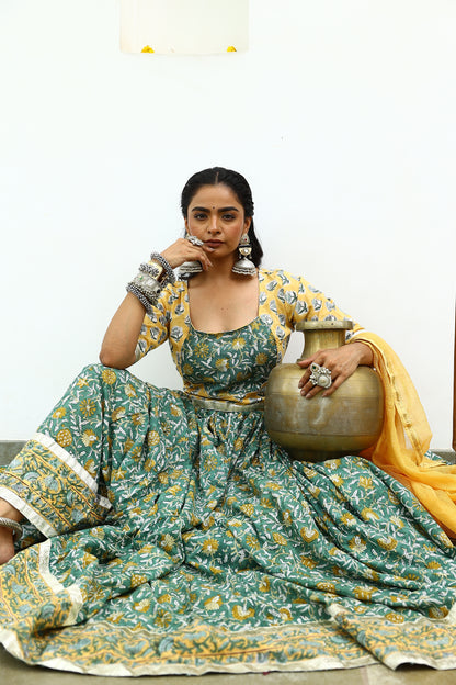 Manya Handblock Cotton Lehenga