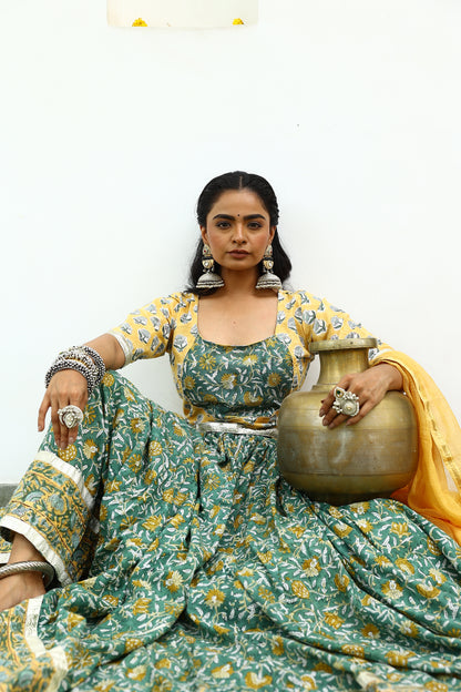 Manya Handblock Cotton Lehenga