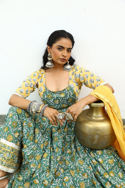 Manya Handblock Cotton Lehenga