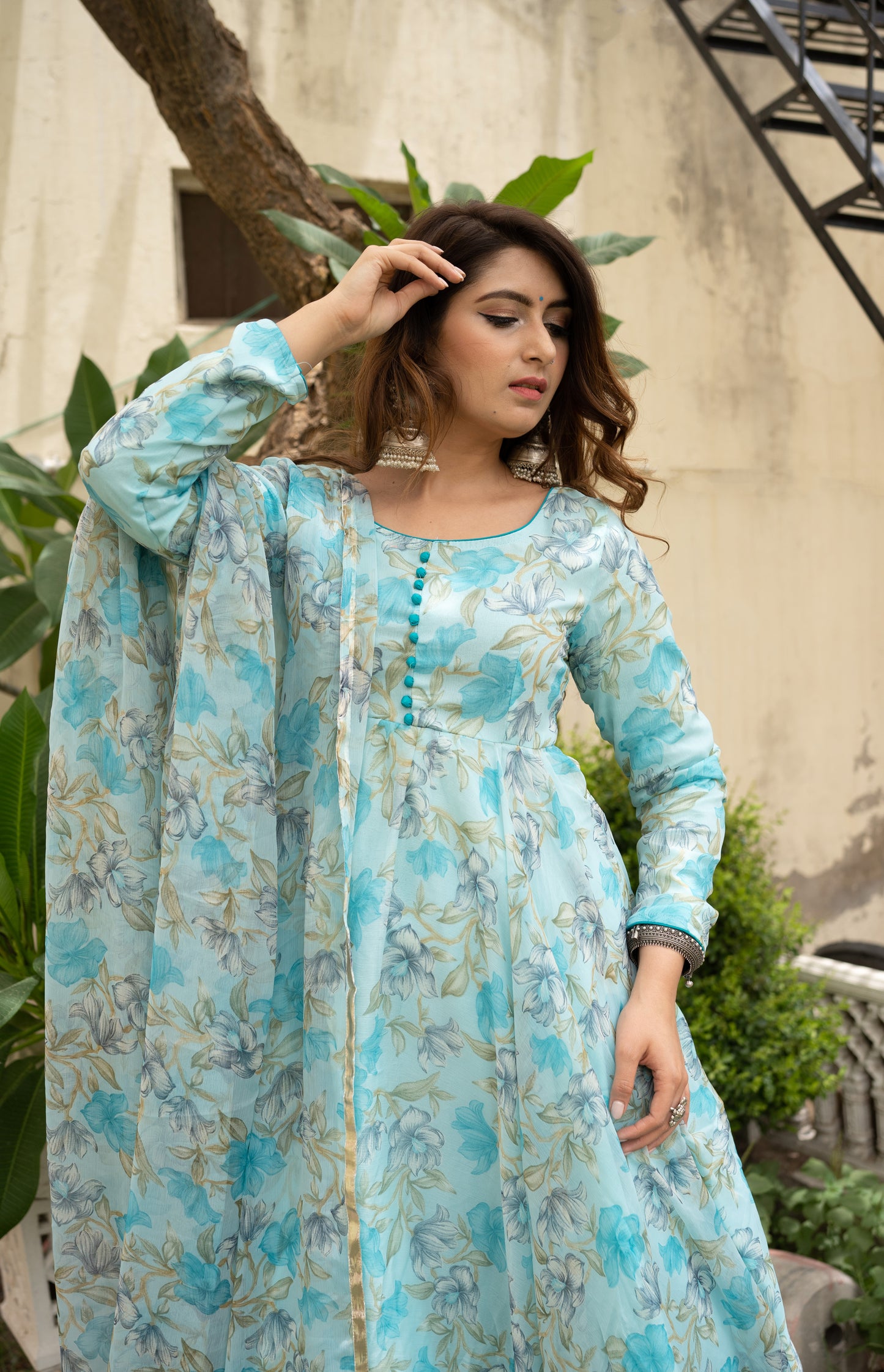 Lavanya Skyblue Floral Set