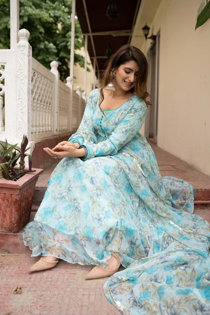 Lavanya Skyblue Floral Set