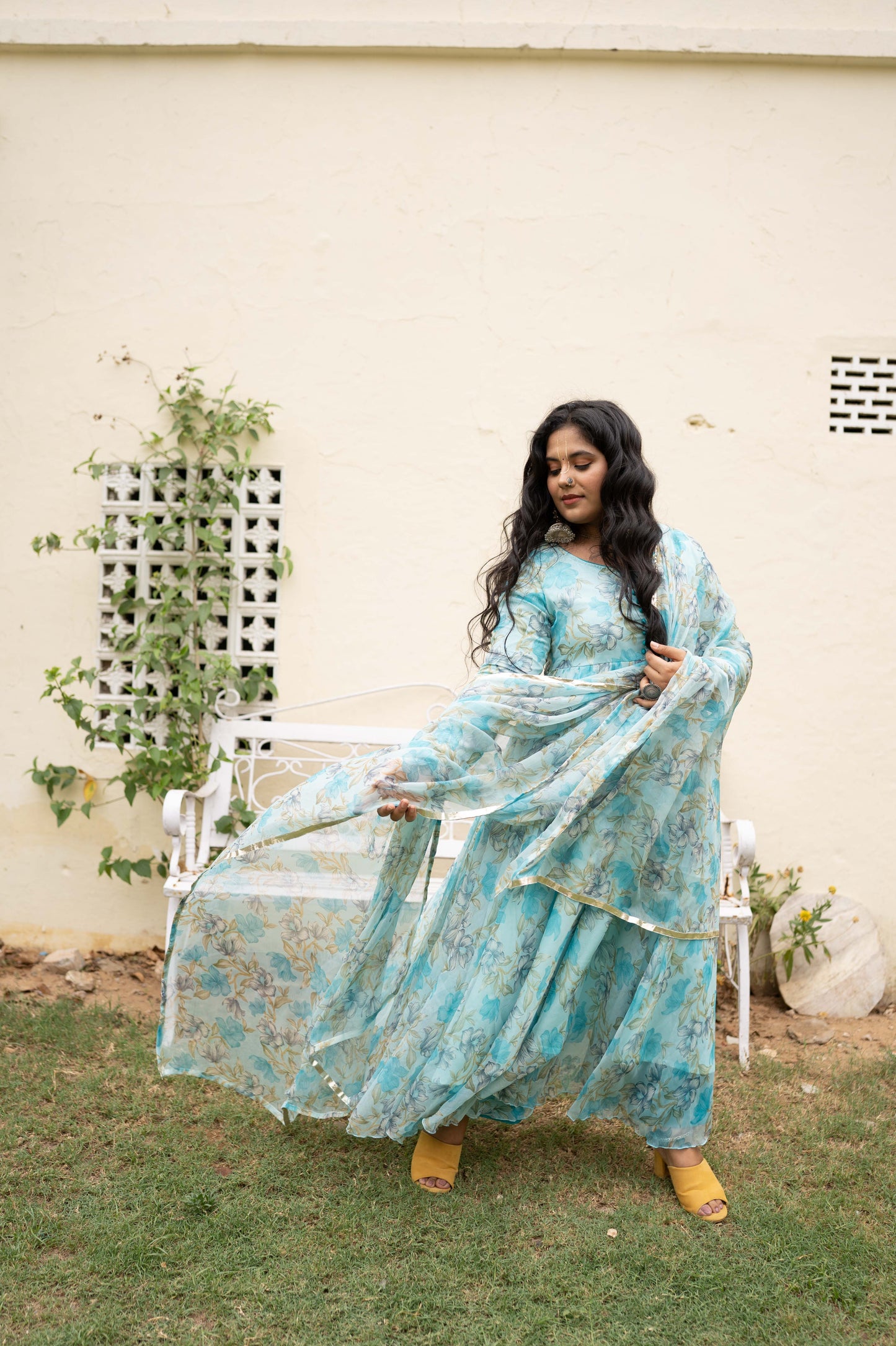 Lavanya Skyblue Floral Set