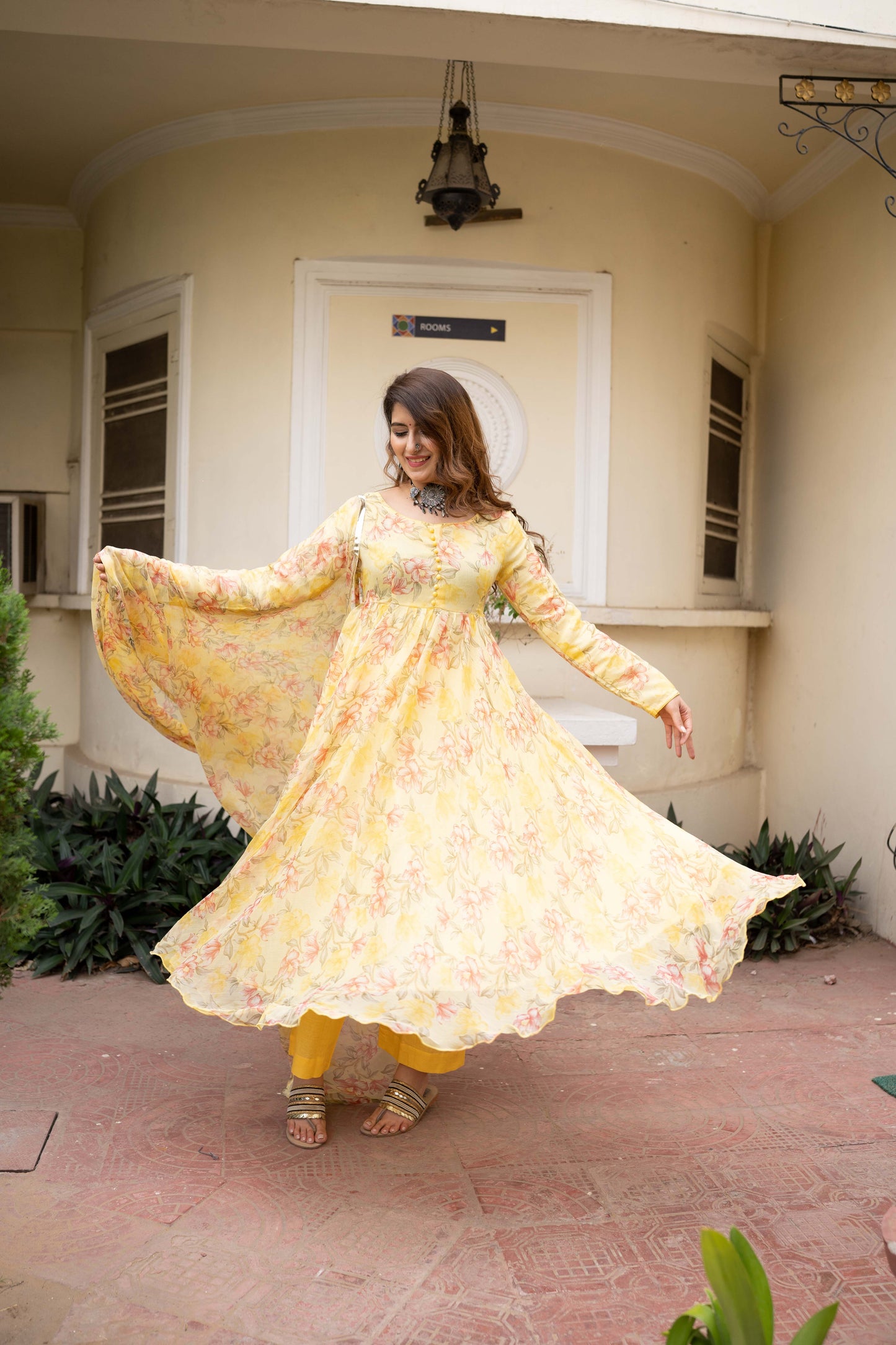 Lavanya Yellow Floral Set