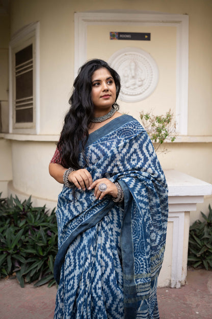 Alakhnanda Indigo Saree