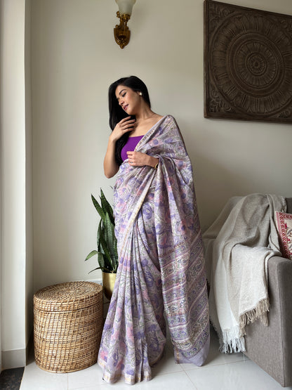 Mayra Maheshwari Chanderi Dabu Print Saree